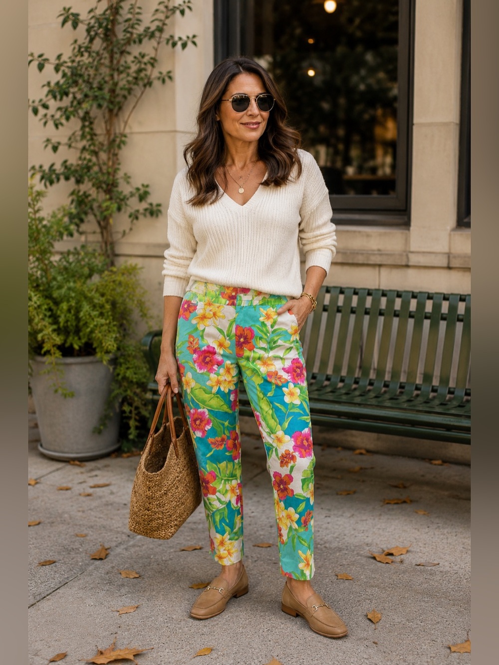 Ralph Lauren Multicolor Tropical Floral Straight-Leg Pants